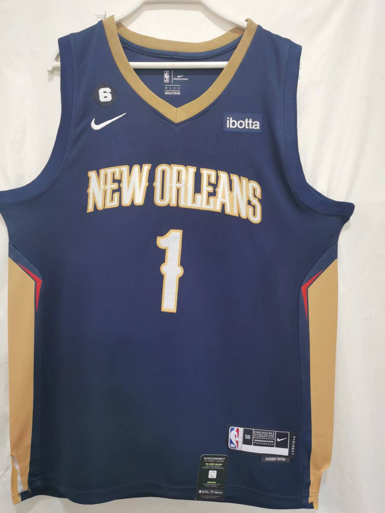 Men New Orleans Pelicans 1 Williamson Blue Nike Season 22-23 NBA Jersey
